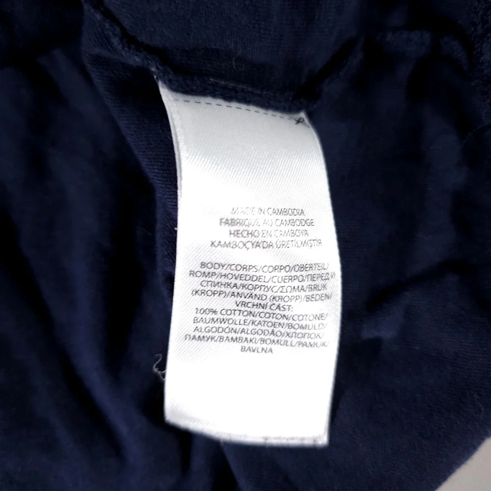 Polo Ralph Lauren T-Shirt Mens XL Navy Blue Crest Graphic Long Sleeve Slim Fit
